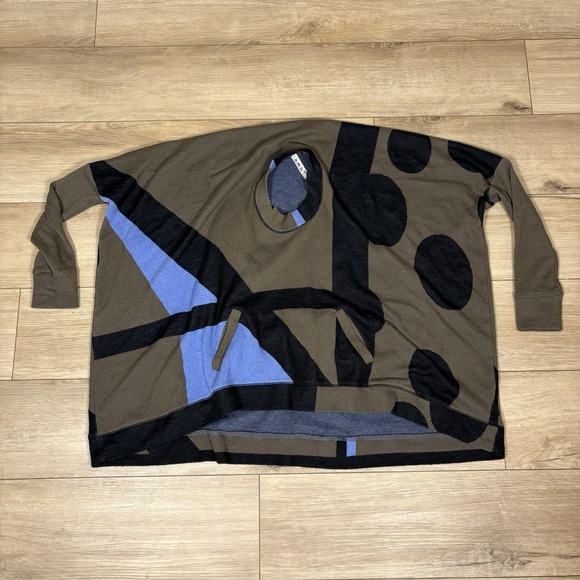 Gwen Stefani L.A.M.B. Crewneck Oversized Slouchy Box Fit Kangaroo Pocket Sweater - Picture 2 of 9